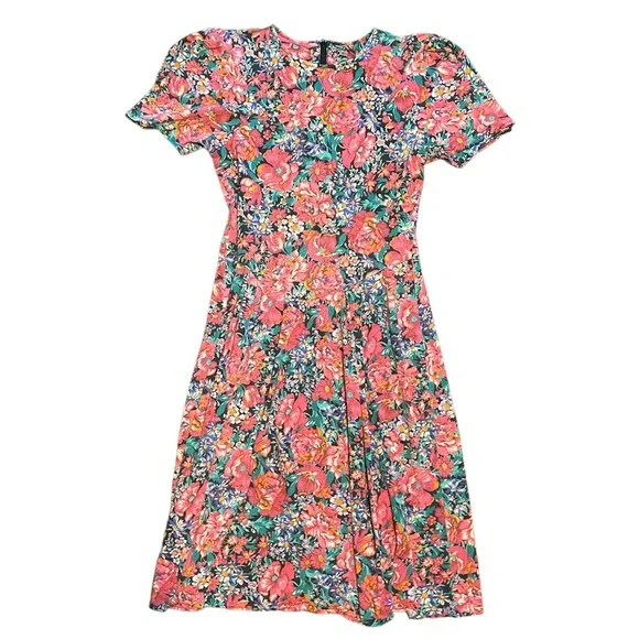 flowy vintage dresses Blue Skies Vintage Floral Smocked Maxi Dress with Pockets main image 0